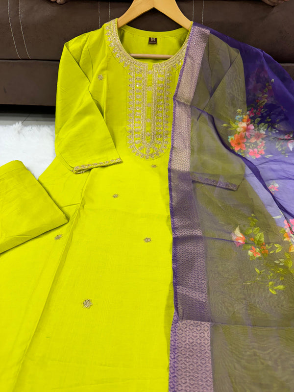 New kurti duptta and bottom set